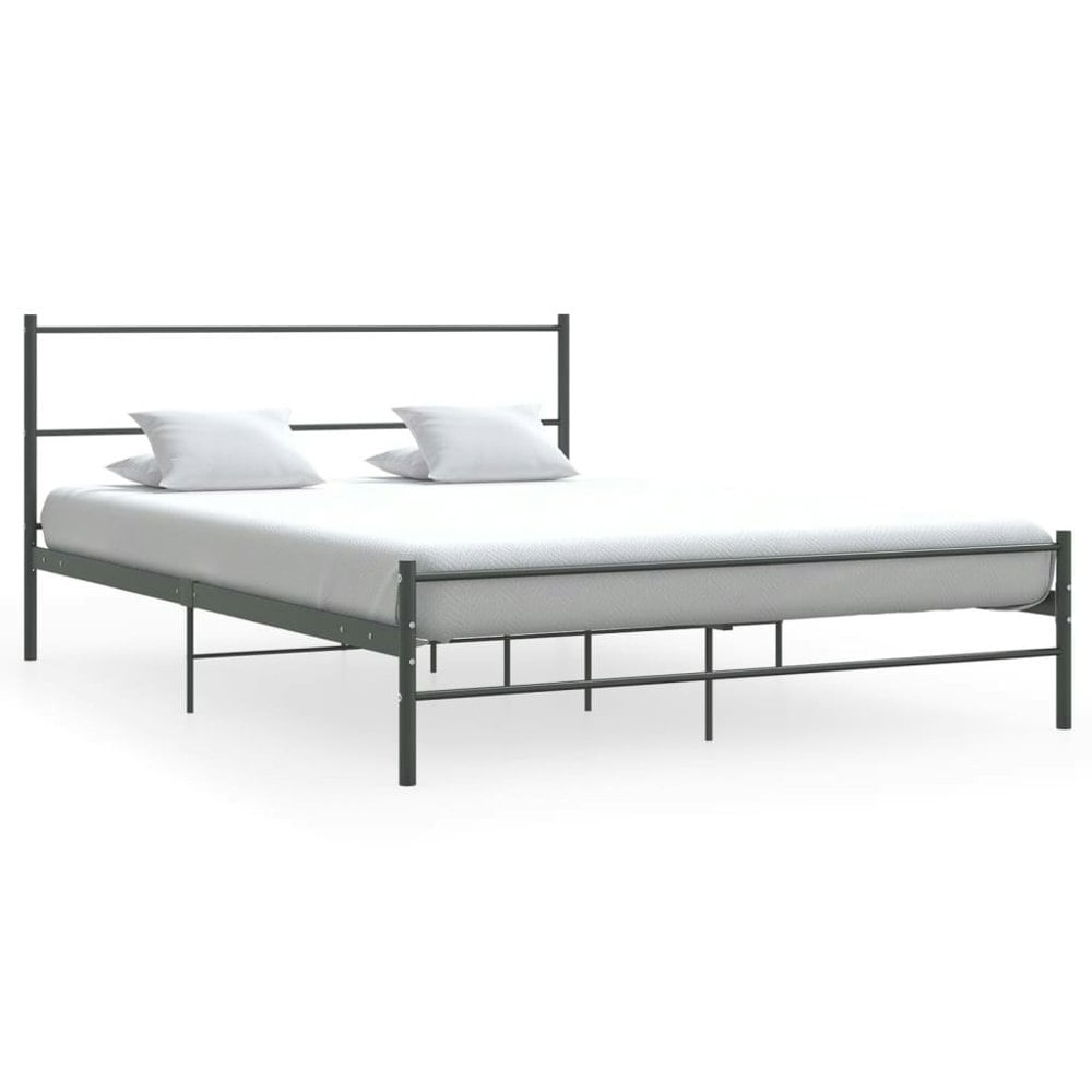 Berkfield Bed Frame Grey Metal 140x200 cm