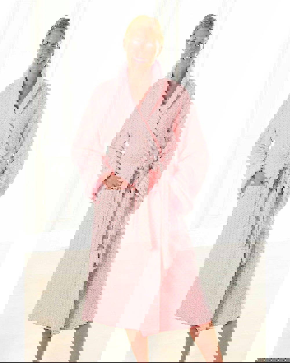 HomeSpace Direct Fleece Pink Bathrobe