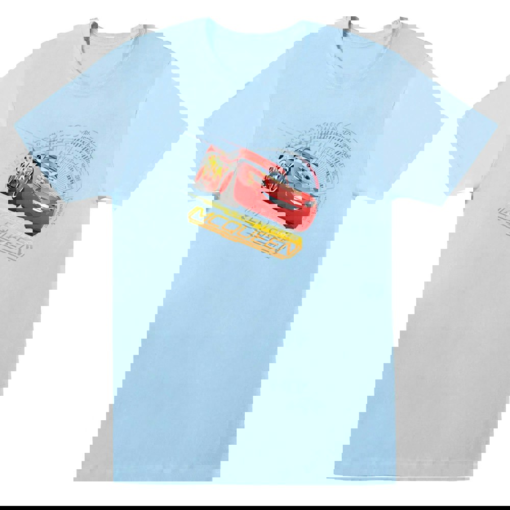 Disney Womens/Ladies Cars Lightning McQueen Cotton Boyfriend T-Shirt - Baby Blue