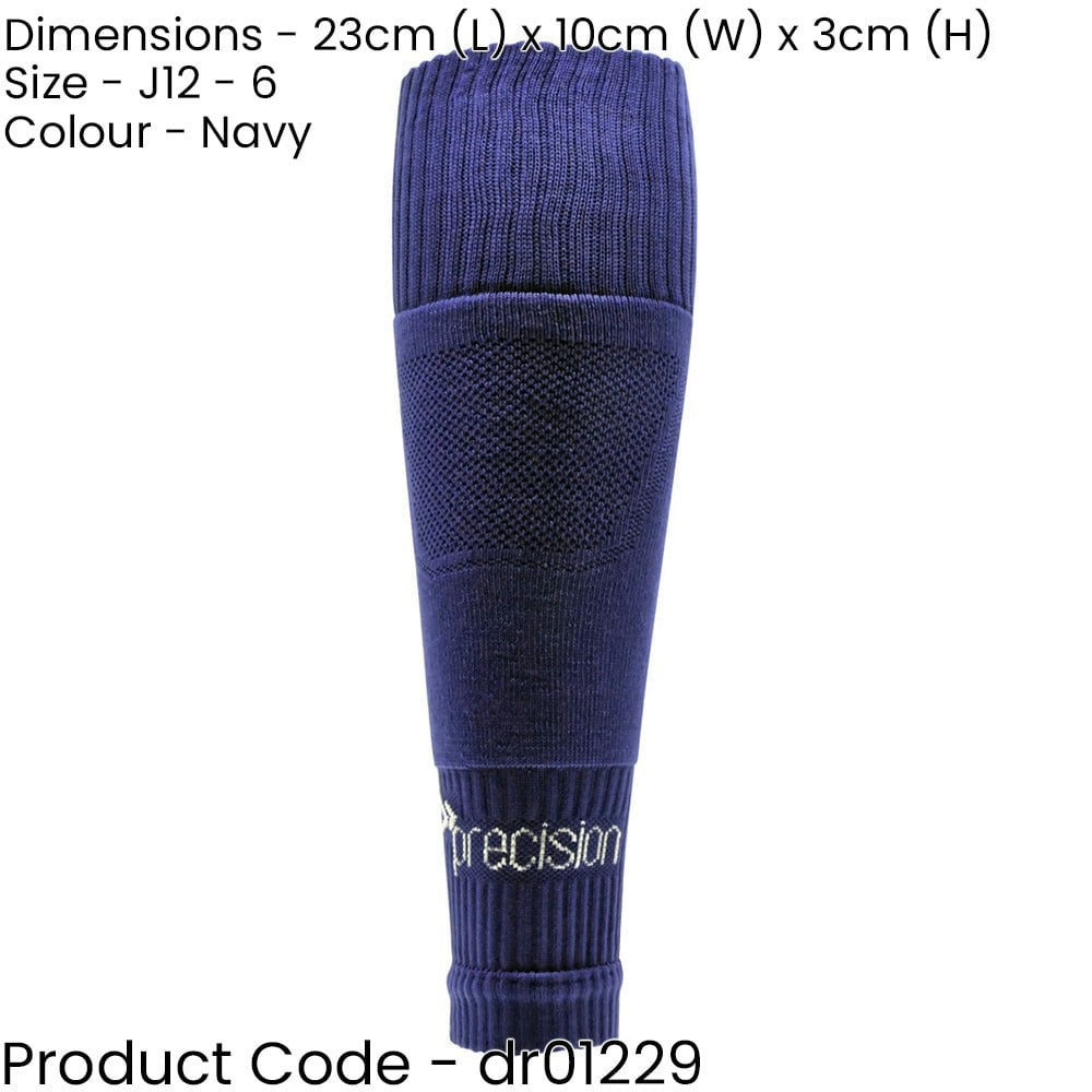 JUNIOR SIZE 12-6 Pro Footless Sleeve Football Socks - NAVY - Stretch Fit 