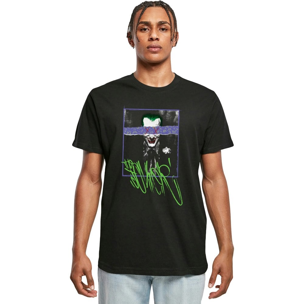 Batman Unisex Adult The Joker Poster Cotton T-Shirt - Black