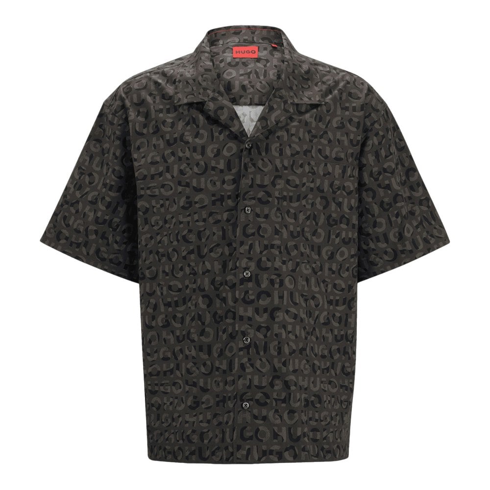 Hugo Mens Print Oversized Shirt - Black