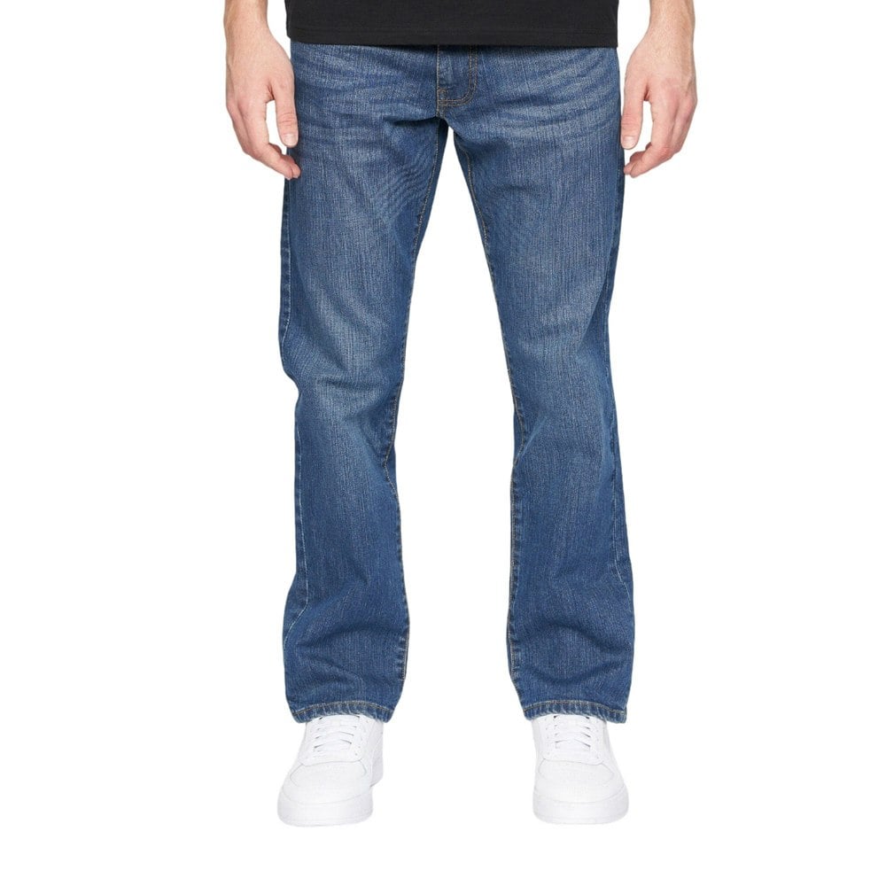 Crosshatch Mens Bandol Straight Leg Jeans - Stone Wash