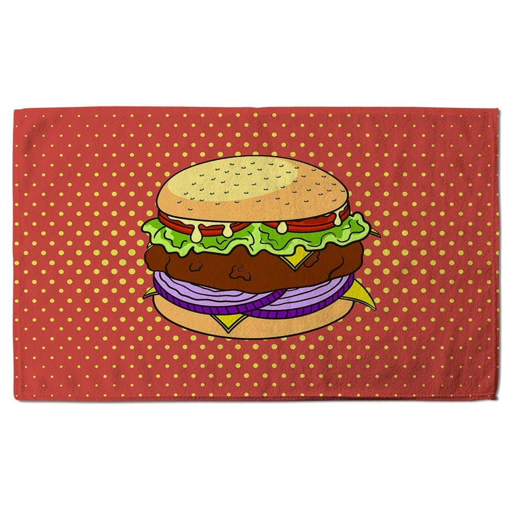 Benjamin Tate Design The pop art illustration of burger (Bath Towel)