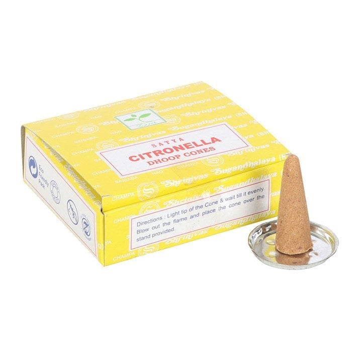 Serano 12 Packs of Citronella Dhoop Incense Cones by Satya