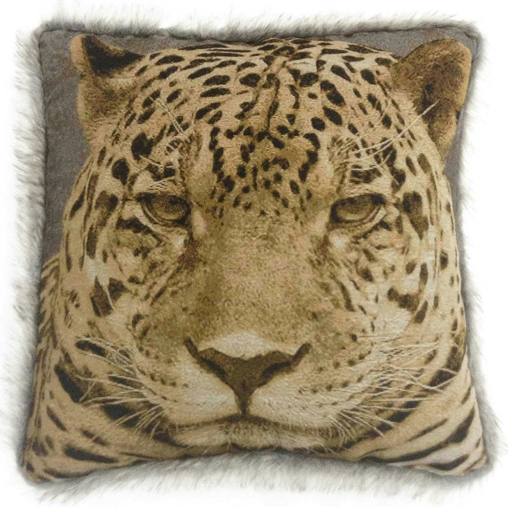 Intimates Fur Trim Edge Animal Cushion - 43cm x 43cm