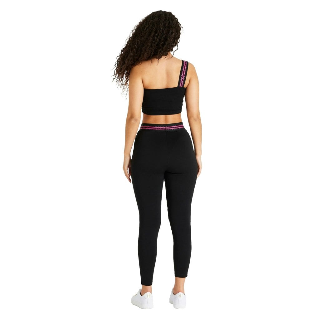 SikSilk Womens/Ladies Cropped One Shoulder Bralette - Black