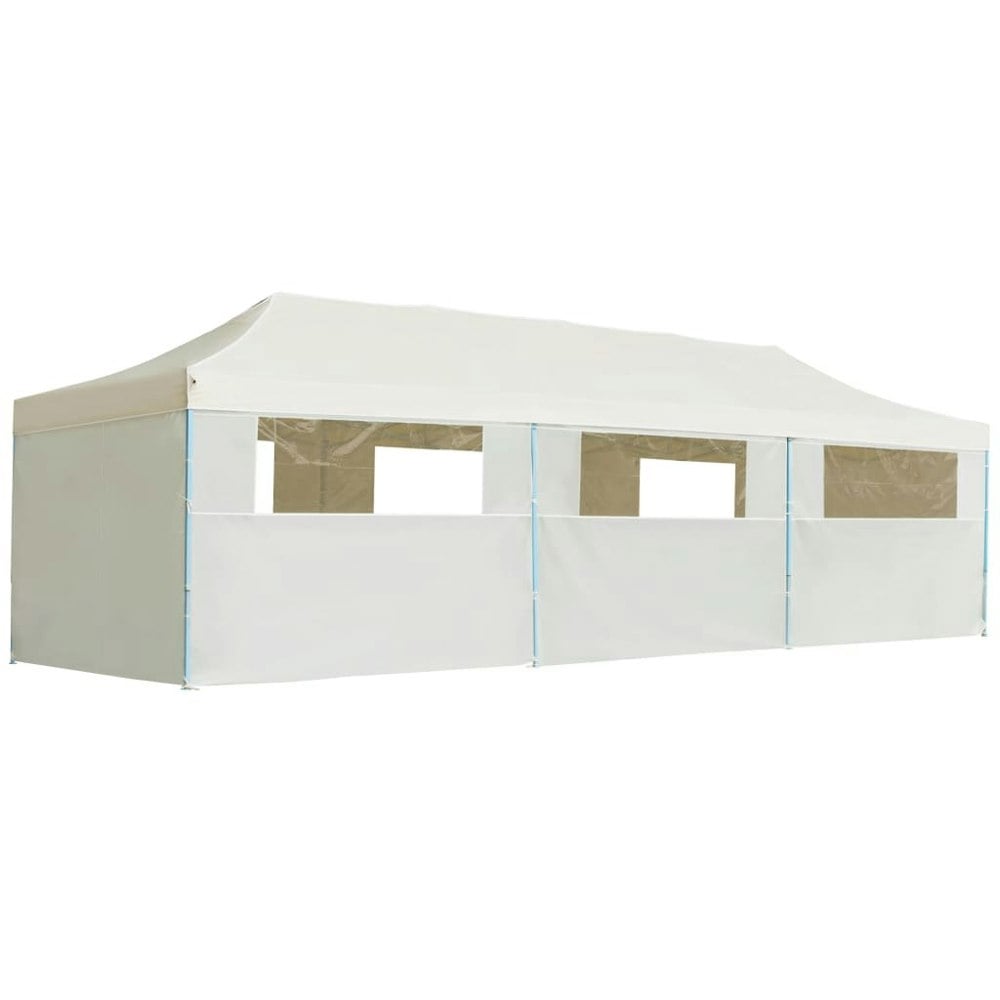 Berkfield Folding Pop-up Party Tent with 8 Sidewalls 3x9 m Cream