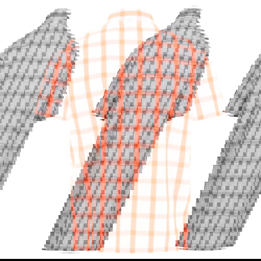 Regatta Mens Denmoor Checked Shirt - Silver Grey/Rusty Orange