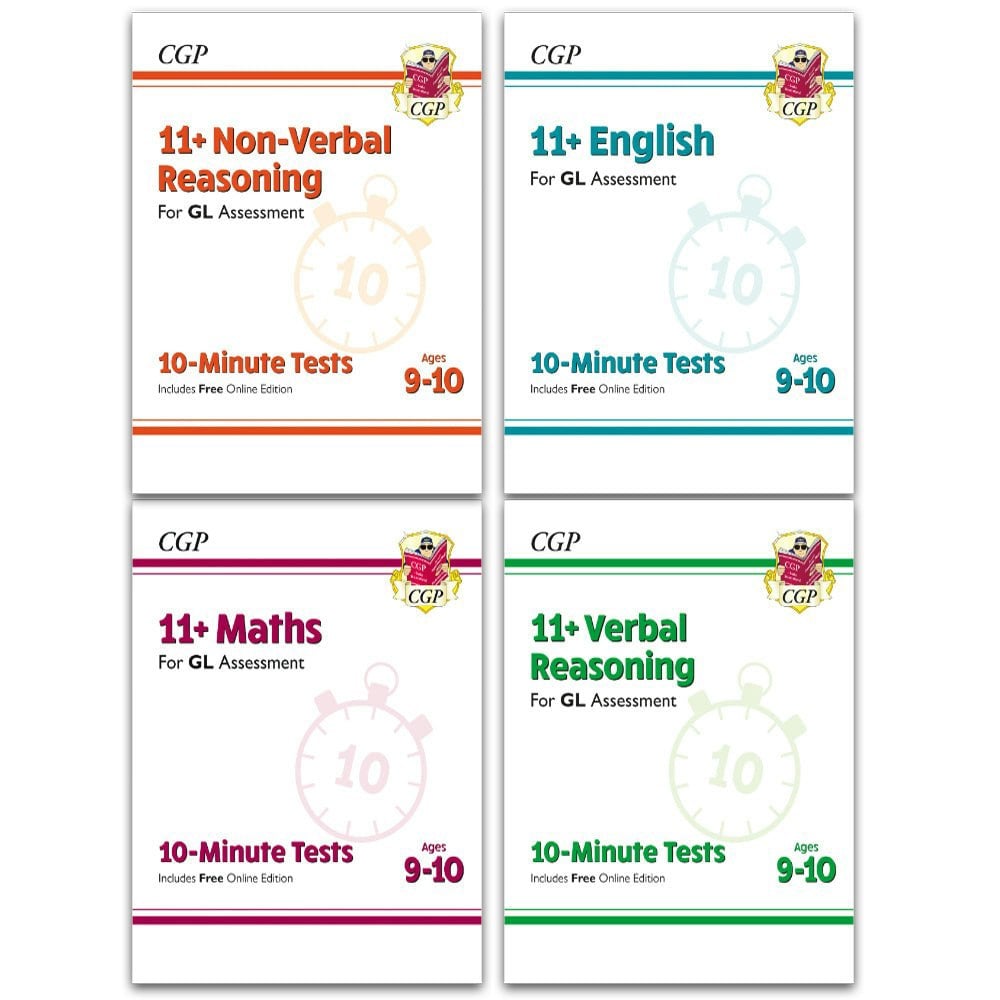 11+ GL 10-Minute Tests Age 9-10 4 Books: Maths, English, Verbal Reasoning, Non-Verbal Reasoning