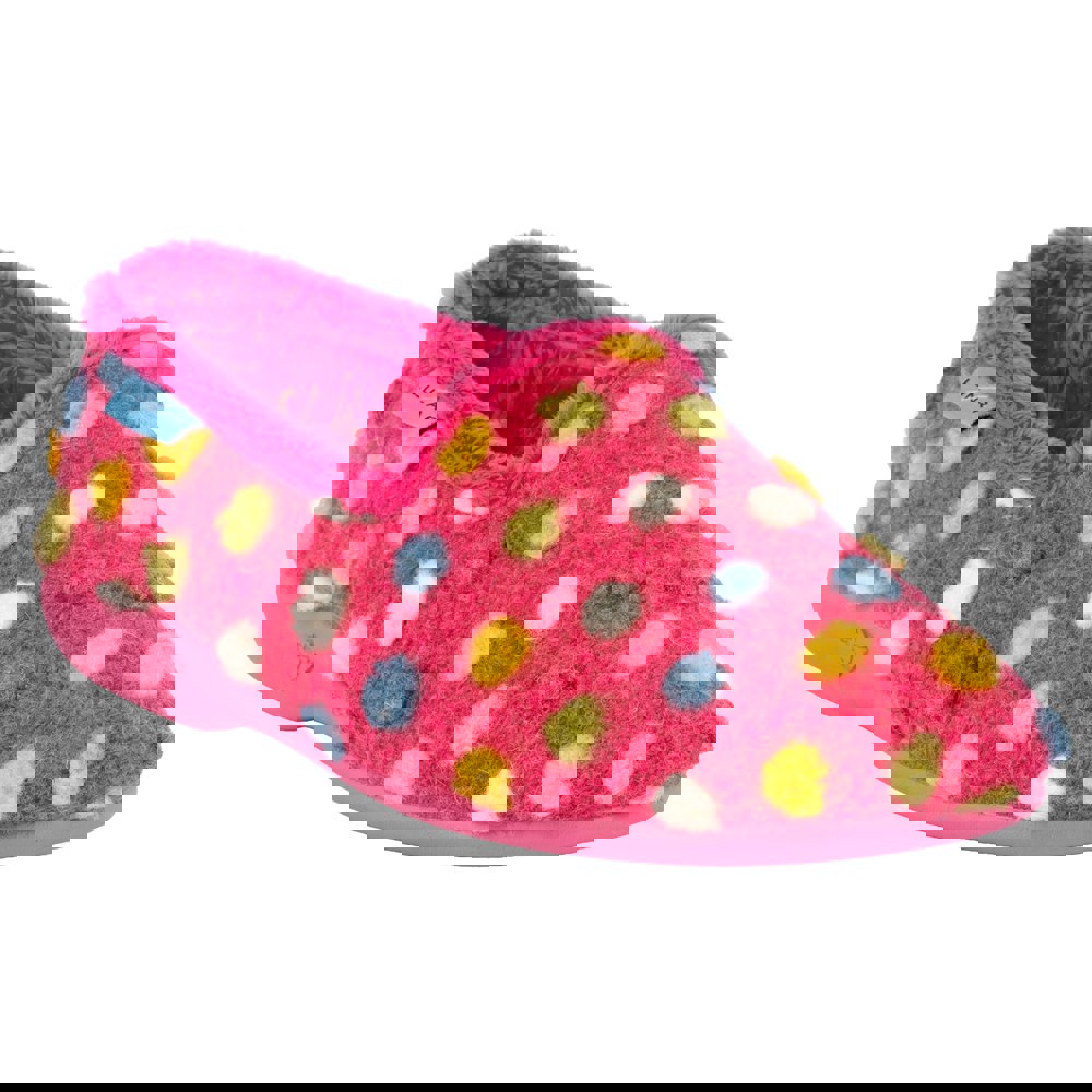 Lunar Womens/Ladies Helix Polka Dot Slippers - Pink