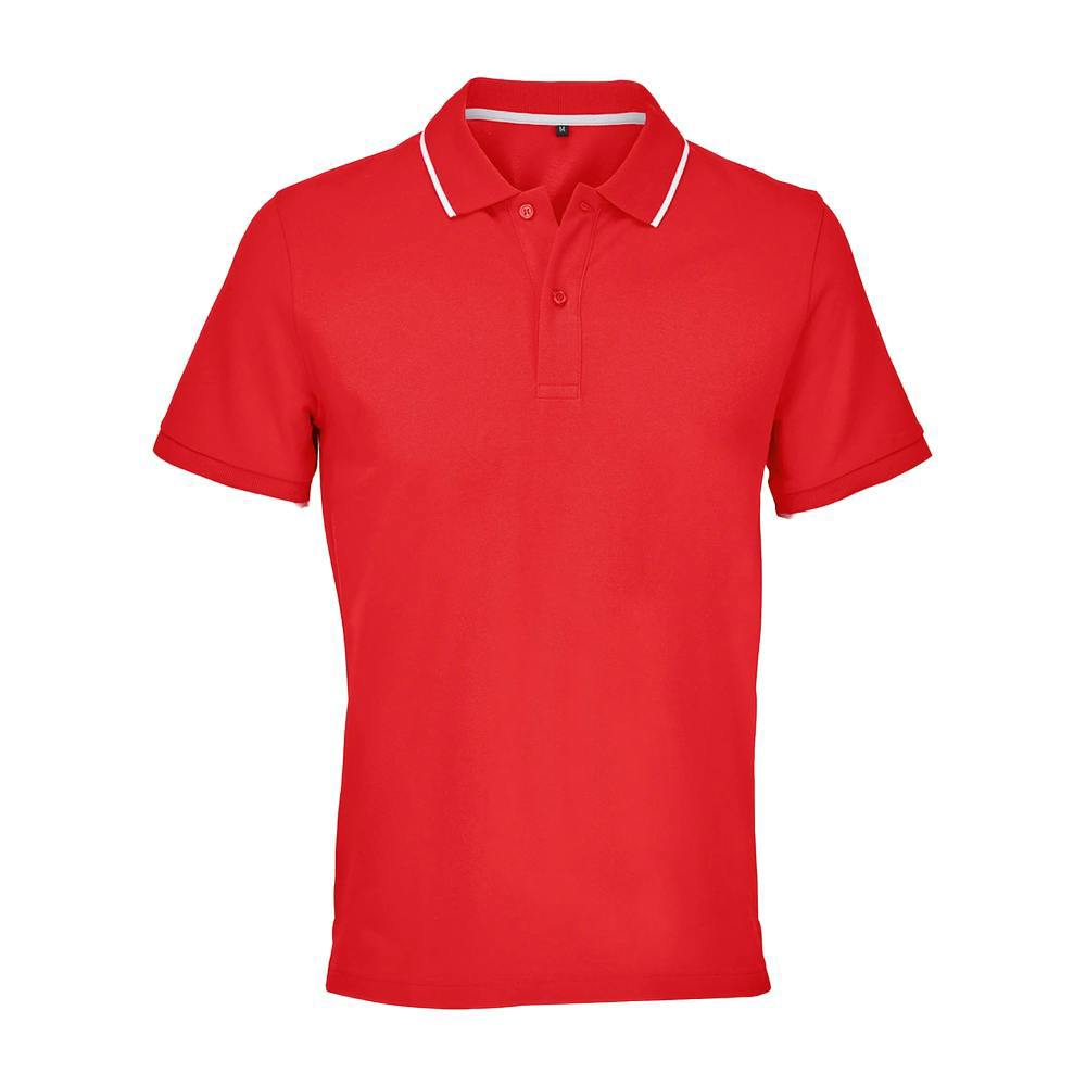 SOLS Unisex Adult Palermo Polo Shirt - Bright Red/White - Bright Red/White