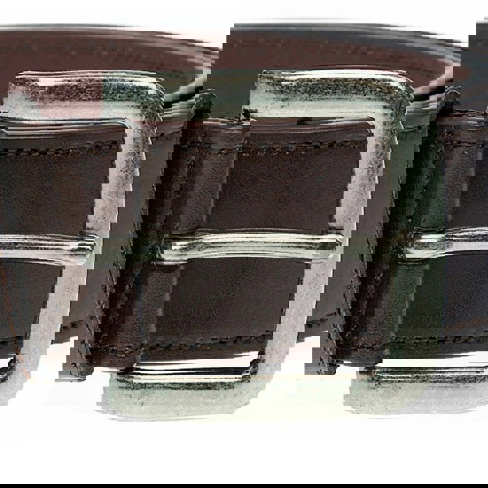 Duke Mens D555 Archie Antique Look Bonded Leather Buckle Waist Belt - Brown