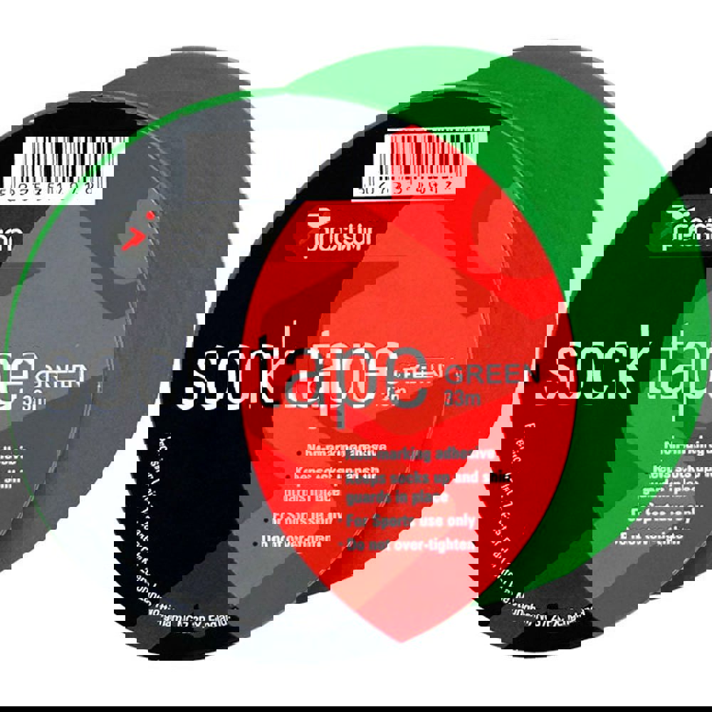 10 PACK - 19mm x 33m GREEN Sock Tape - Football Shin Guard Pads Holder Tape