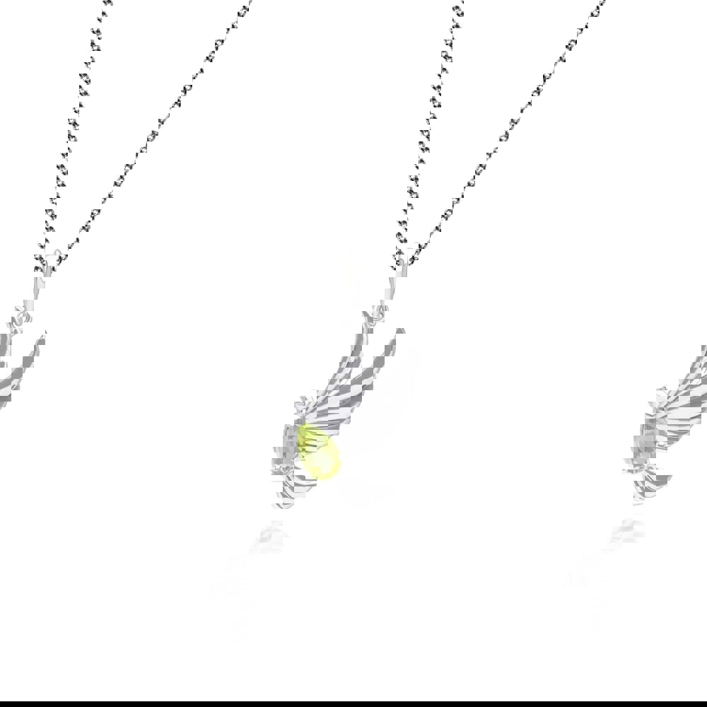 253P340904925 ECFEW™ Creator Peridot Dove Pendant Necklace in Sterling Silver 