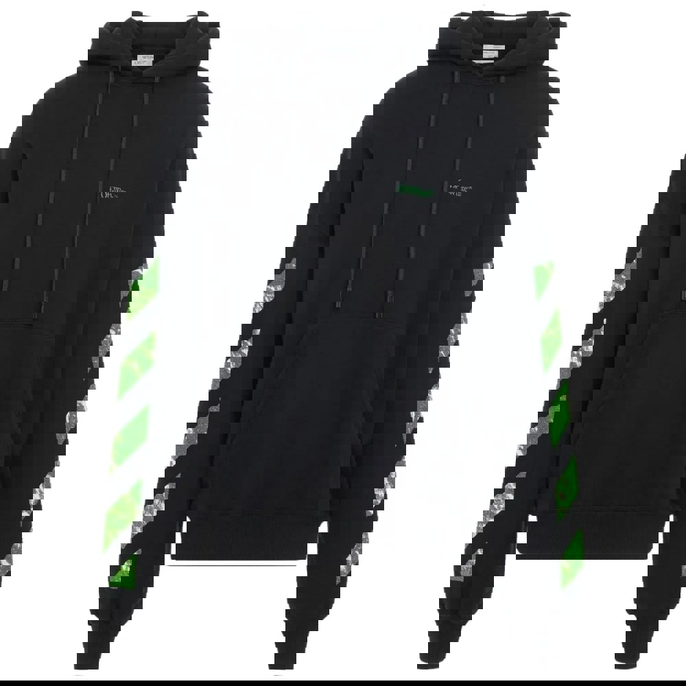 Off-White Moon Tab Design Oversized Fit Hoodie - Black
