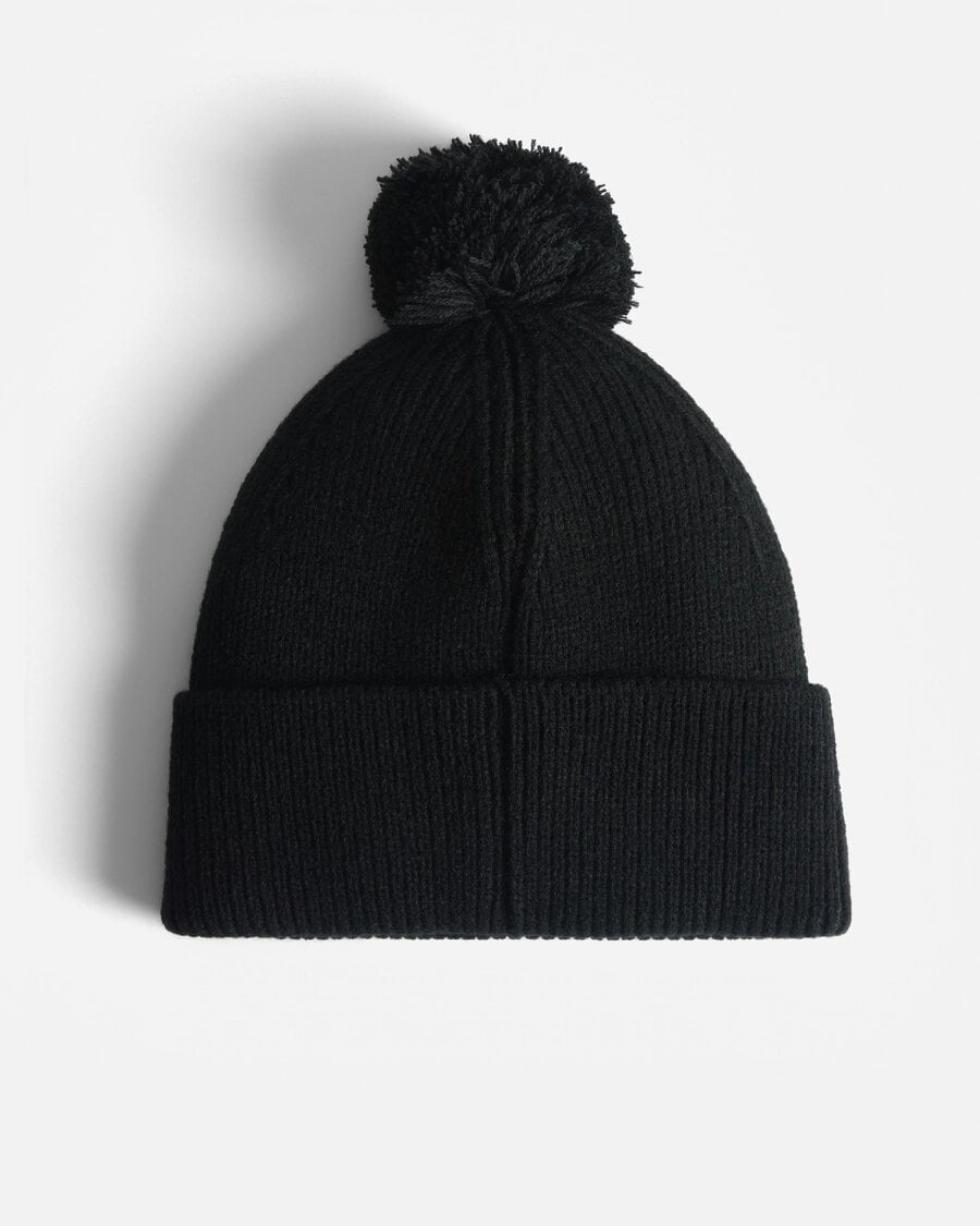 Hunter Brenig Ribbed Pom Beanie - Black
