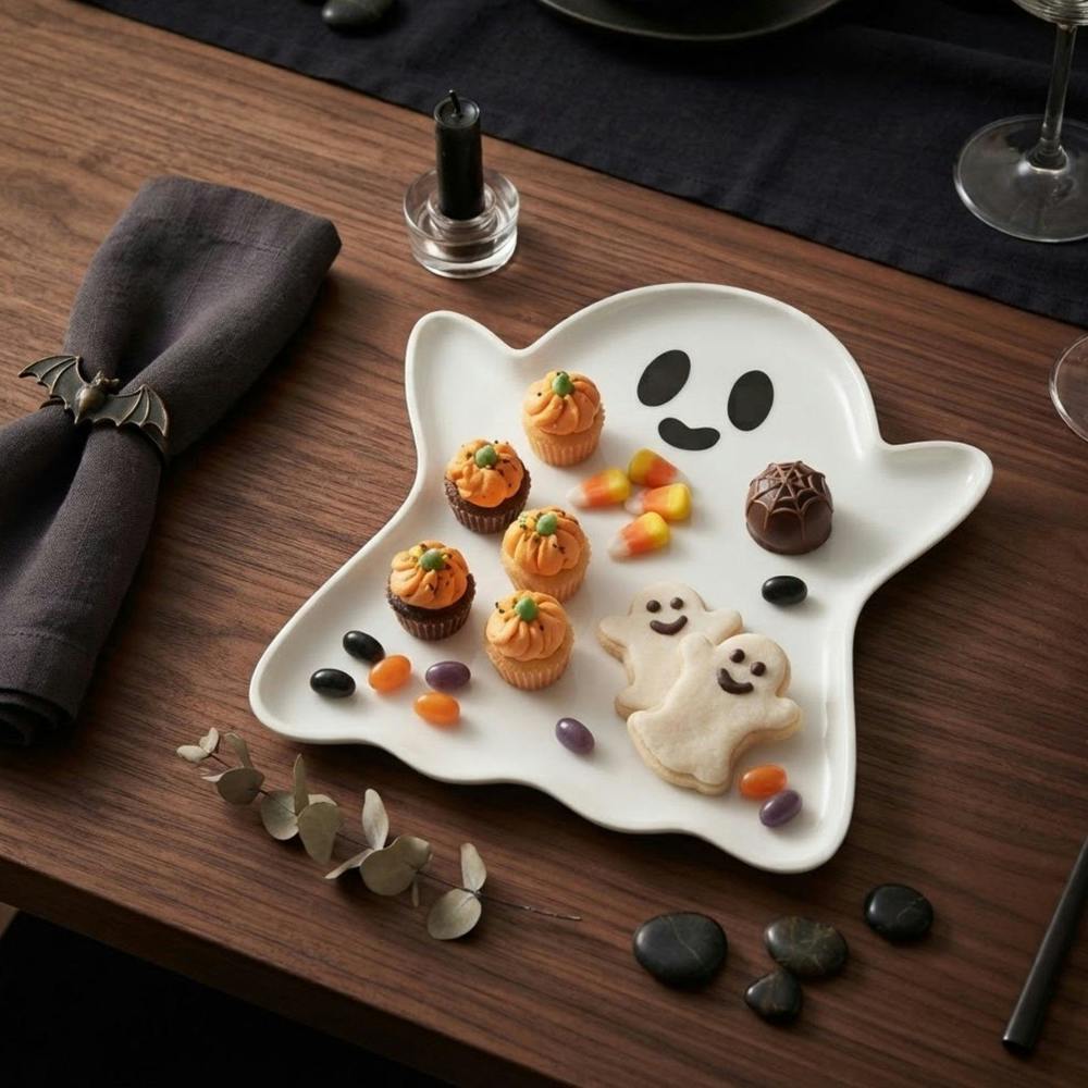 Garden Greatness Spooky Ghost Halloween Plate Dish
