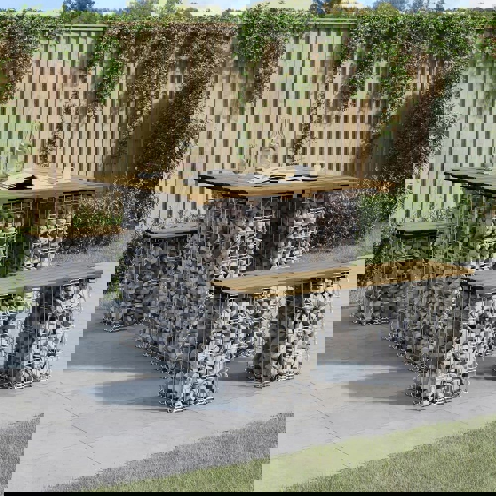 Berkfield Garden Bench Gabion Design 100x102x72 cm Impregnated Wood Pine