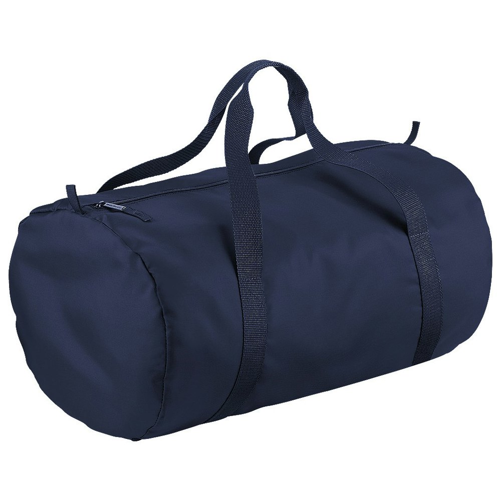 BagBase Packaway Barrel Bag / Duffle Water Resistant Travel Bag (32 Litres) (Pack of 2) - French Navy/French Navy