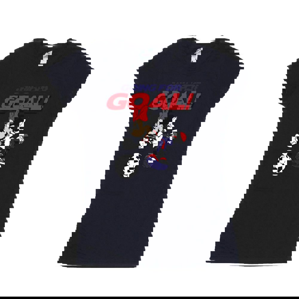 Disney Womens/Ladies Minnie Mouse Going For Goal Cotton T-Shirt - Navy Blue