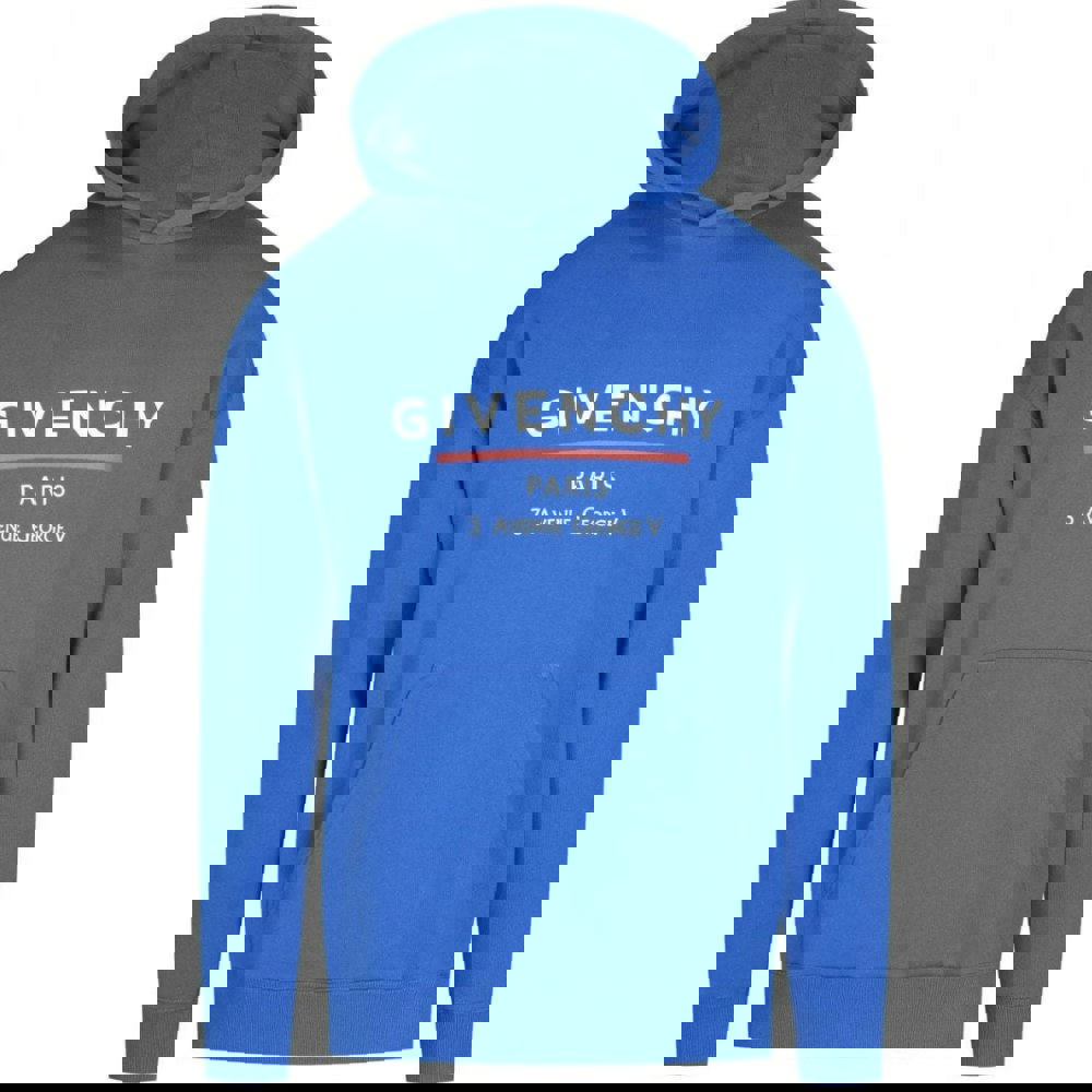 Givenchy Address Logo Ocean Blue Hoodie M