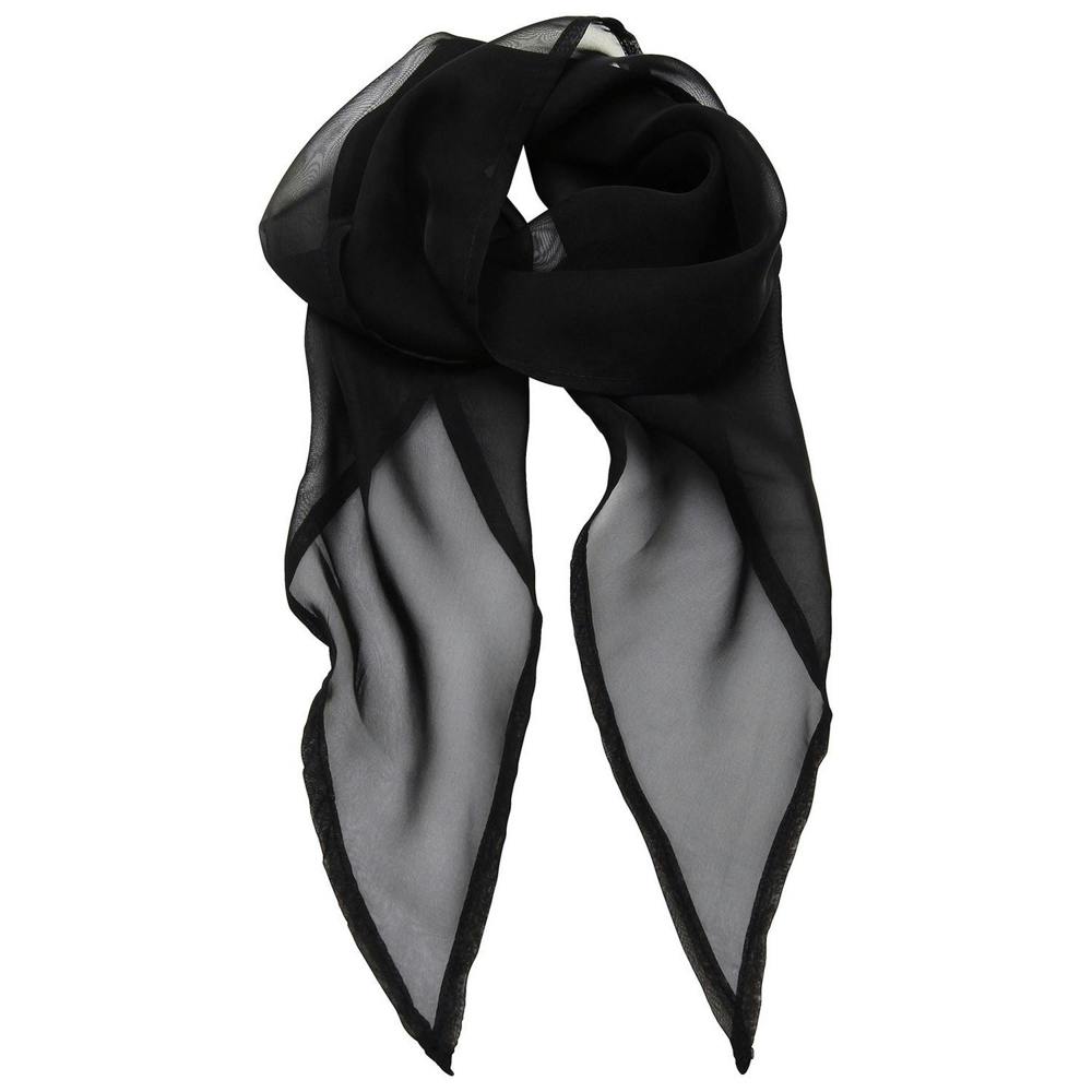 Premier Unisex Adult Colours Chiffon Scarf - Black - One Size - Black - 100% Polyester
