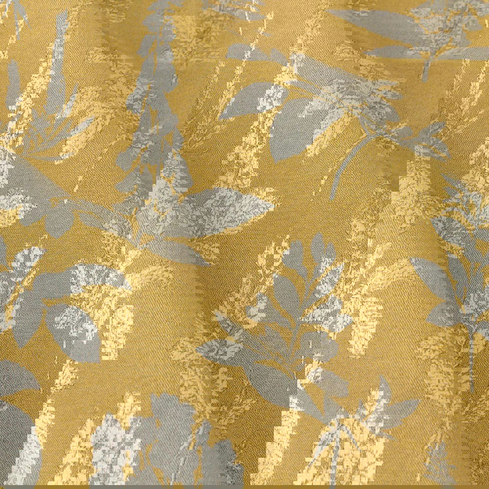 Wylder Nature Sophia Jacquard Floral Eyelet Curtains - Gold