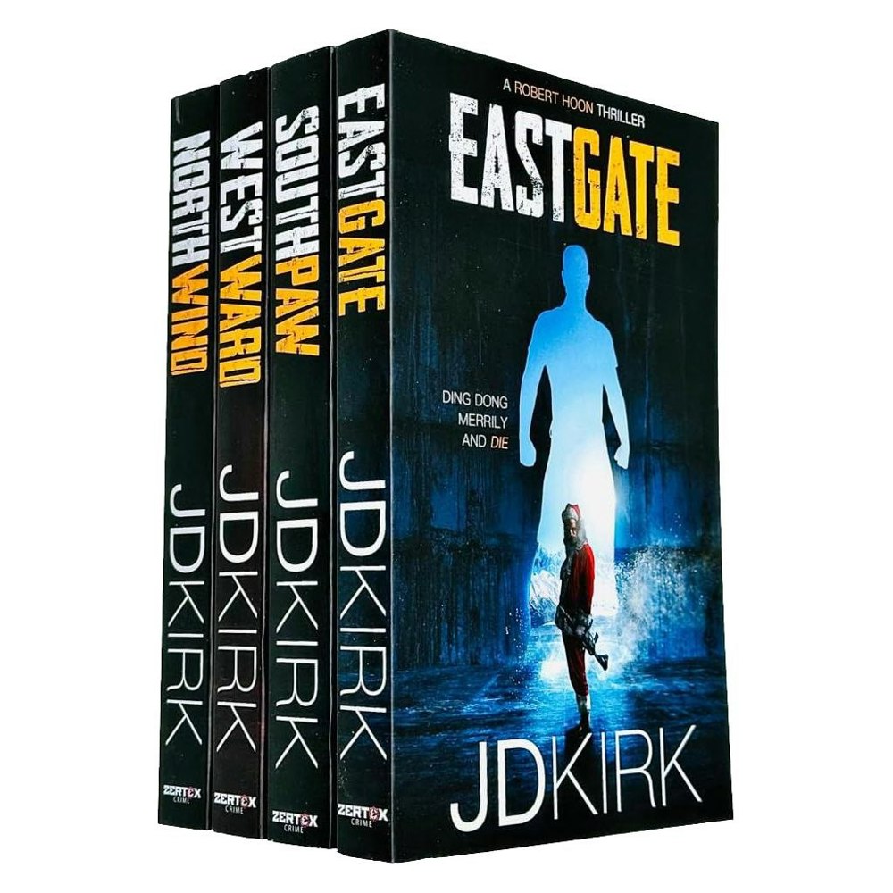 Zertex Crime Robert Hoon Thrillers 4 Book Set by JD Kirk Northwind, Southpaw, Westward & Eastgate