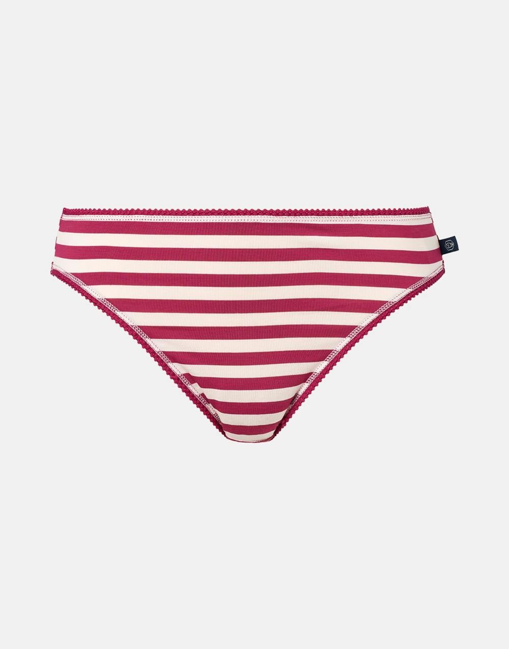 British Boxers Women's Bamboo High Leg Knicker – Sugar Plum Stripe
