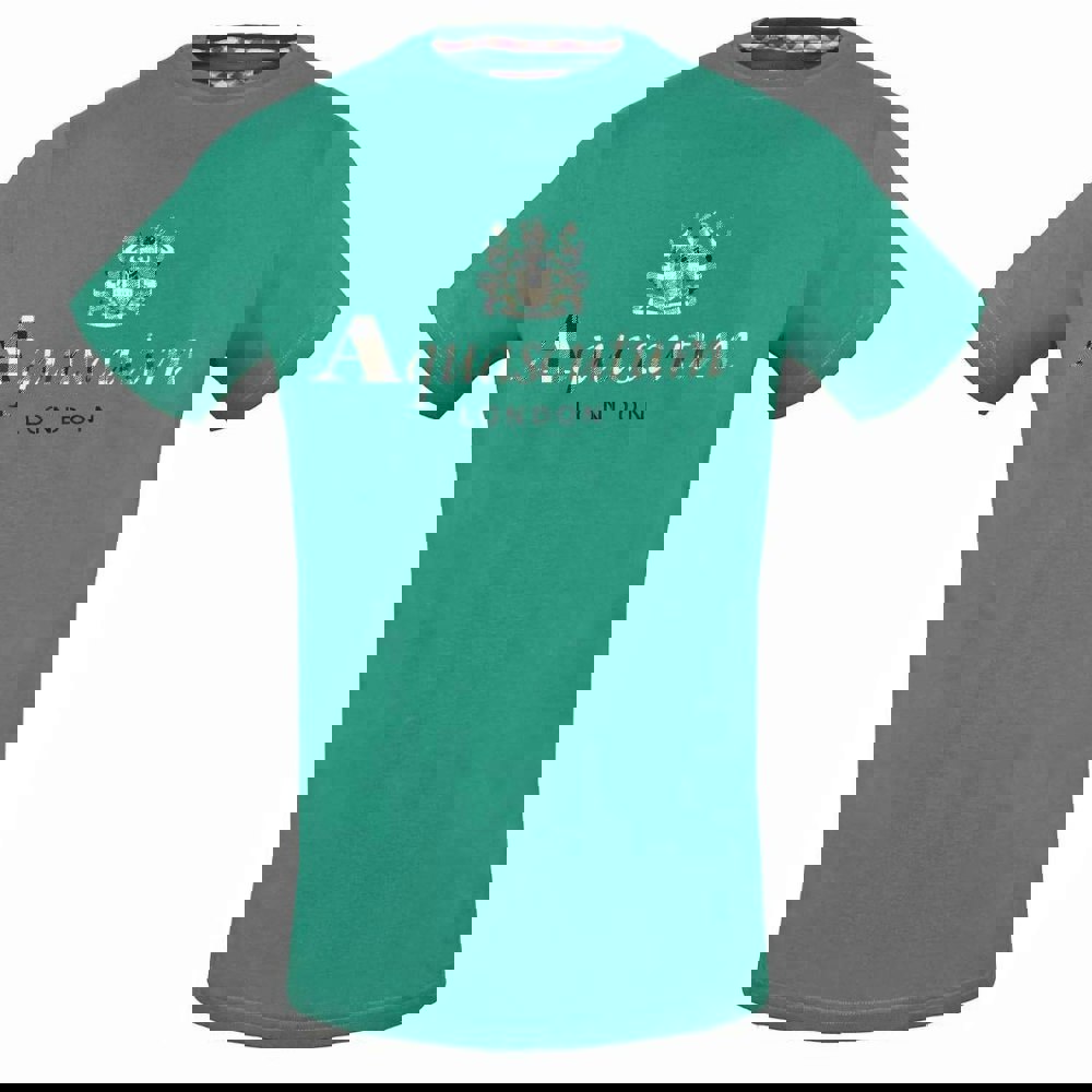 Aquascutum Classic Check Logo T-Shirt - Green