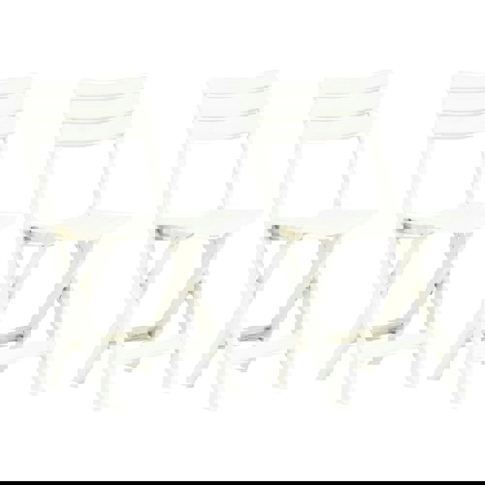 Berkfield Folding Garden Chairs 2 pcs Plastic White