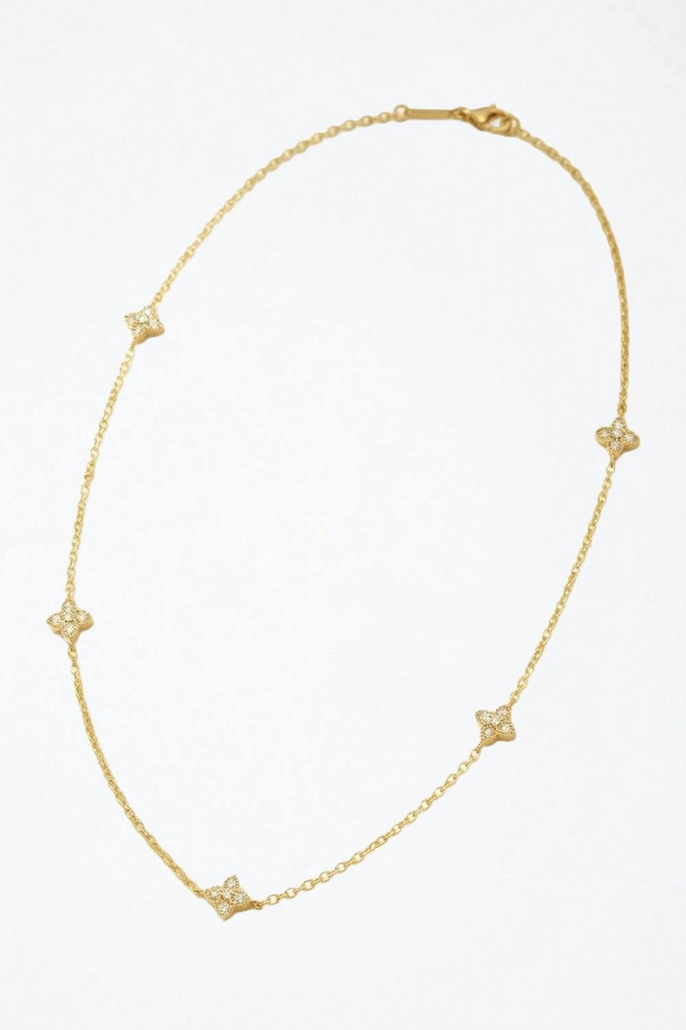 Serla Gold Clover Diamond Necklace