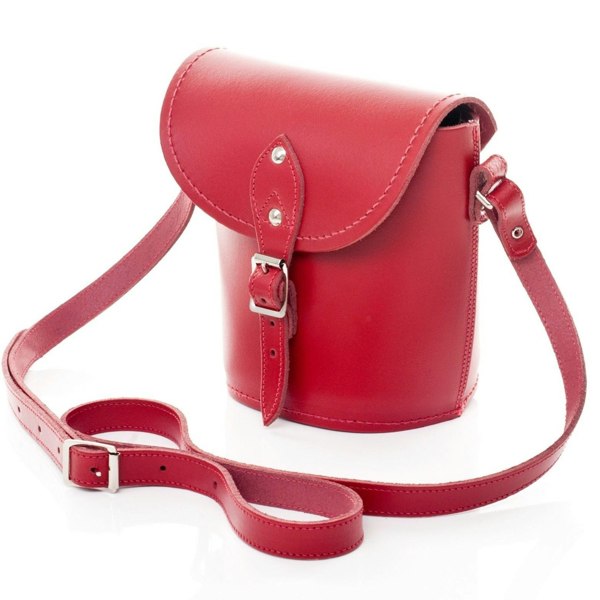 Zatchels Handmade Leather Barrel Bag - Red