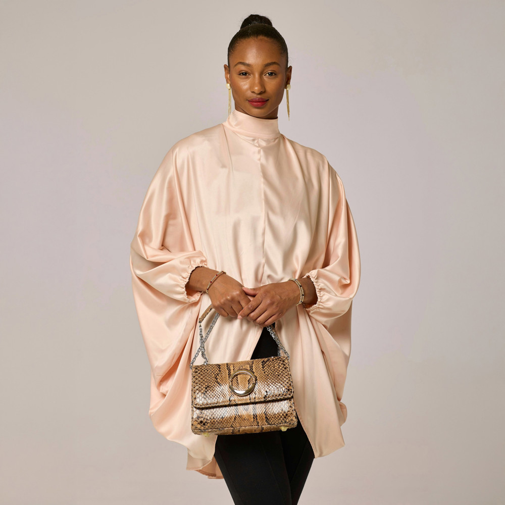 Lioness by TF Satin Peach Long Tunic | Rackhams