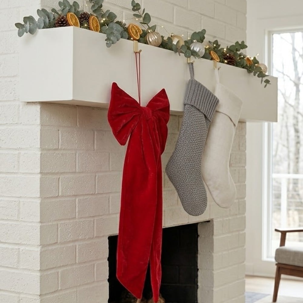 Garden Greatness Classic Red Decorative Long Bow Ornament