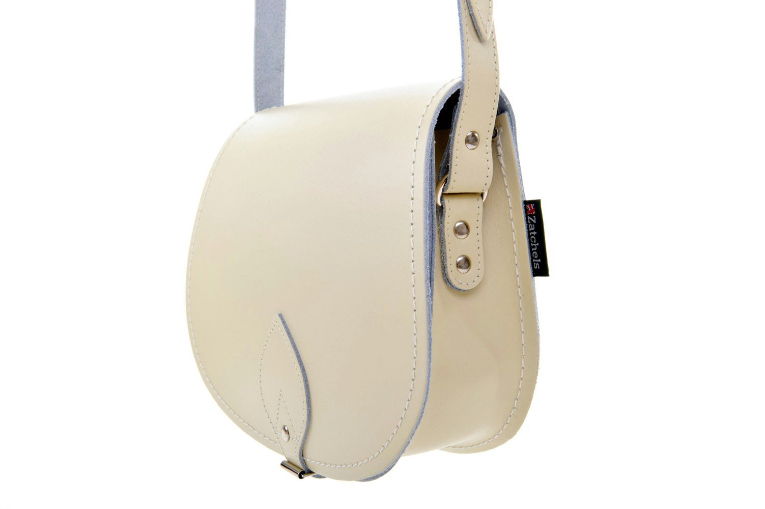 Zatchels Handmade Leather Saddle Bag - Pastel Cream