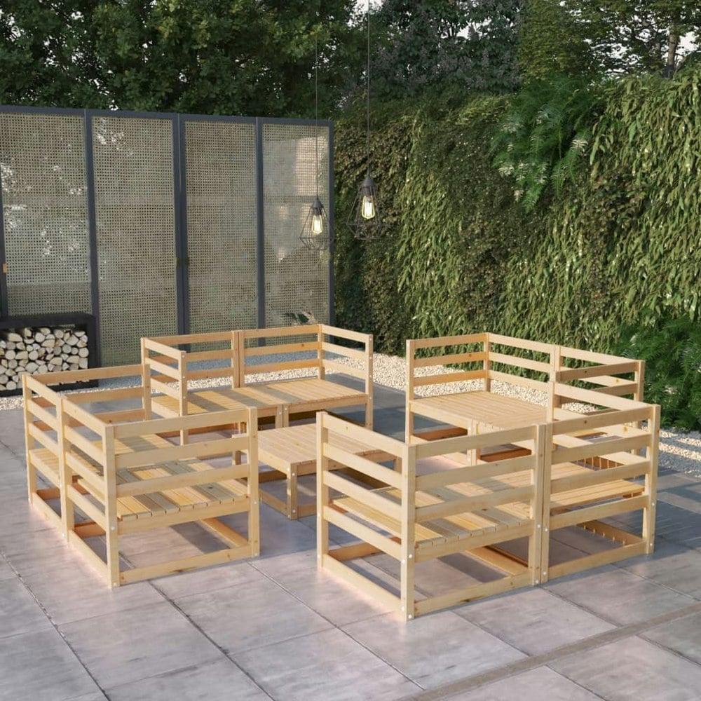 Berkfield 9 Piece Garden Lounge Set Solid Pinewood