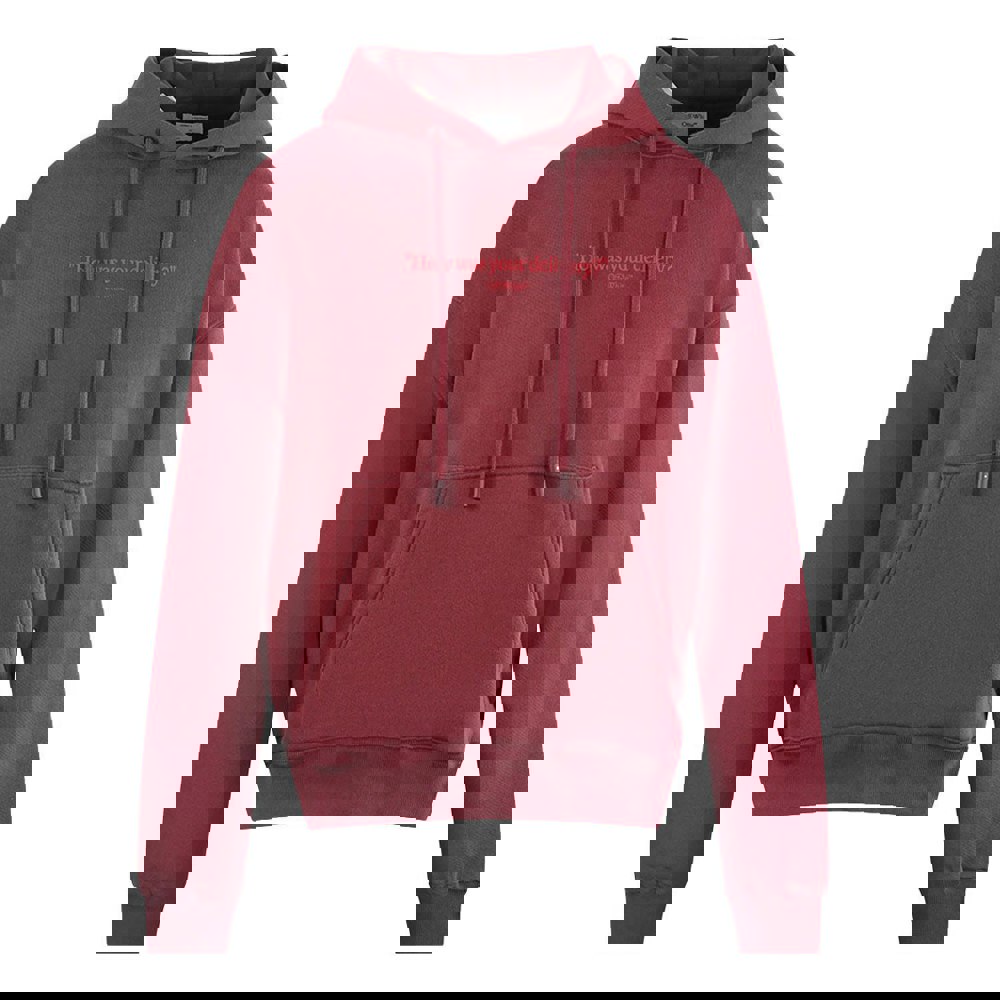 Off-White How Was Your Delivery Skate Hoodie - Dark Red