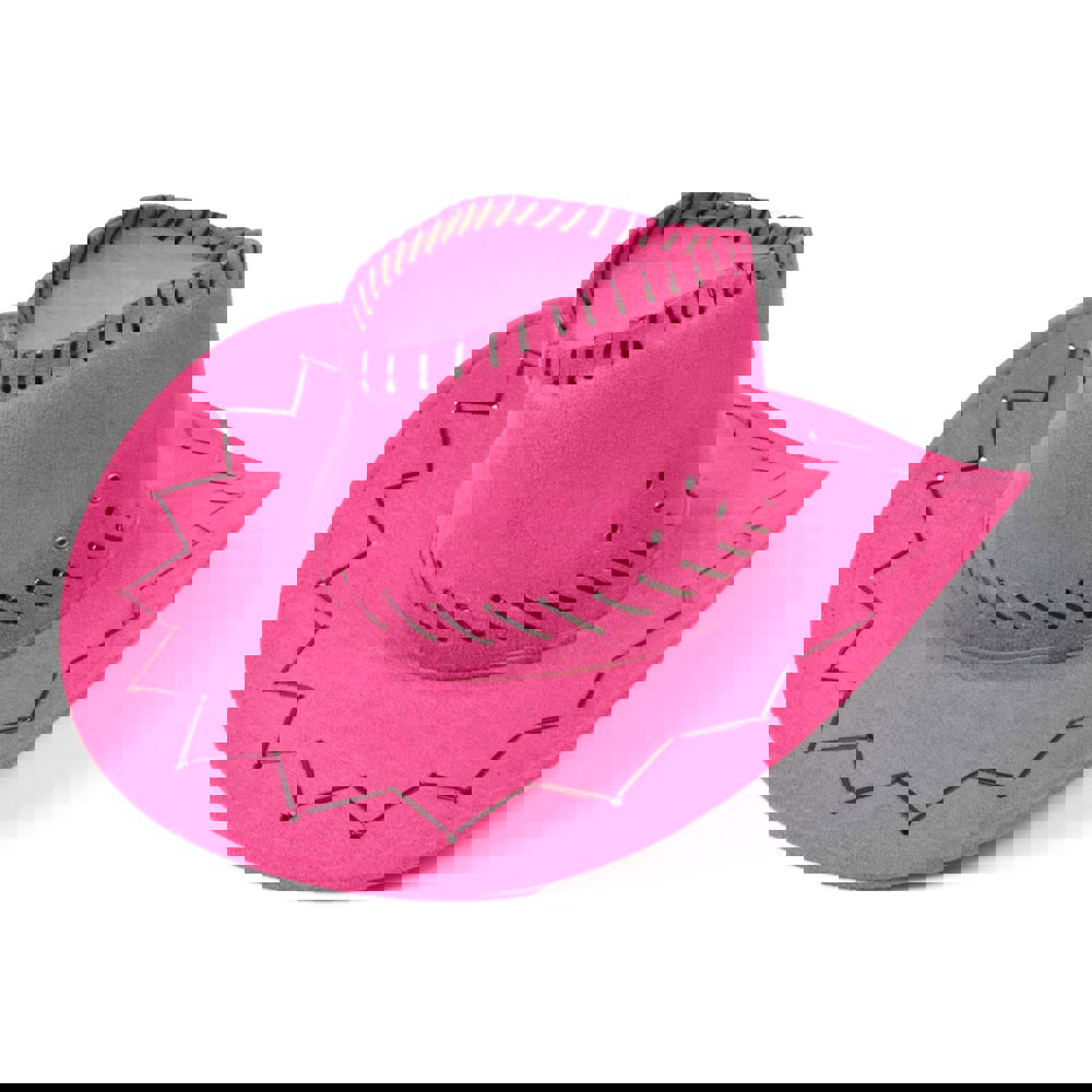 Bristol Novelty Unisex Adults Stitched Cowboy Hat - Pink