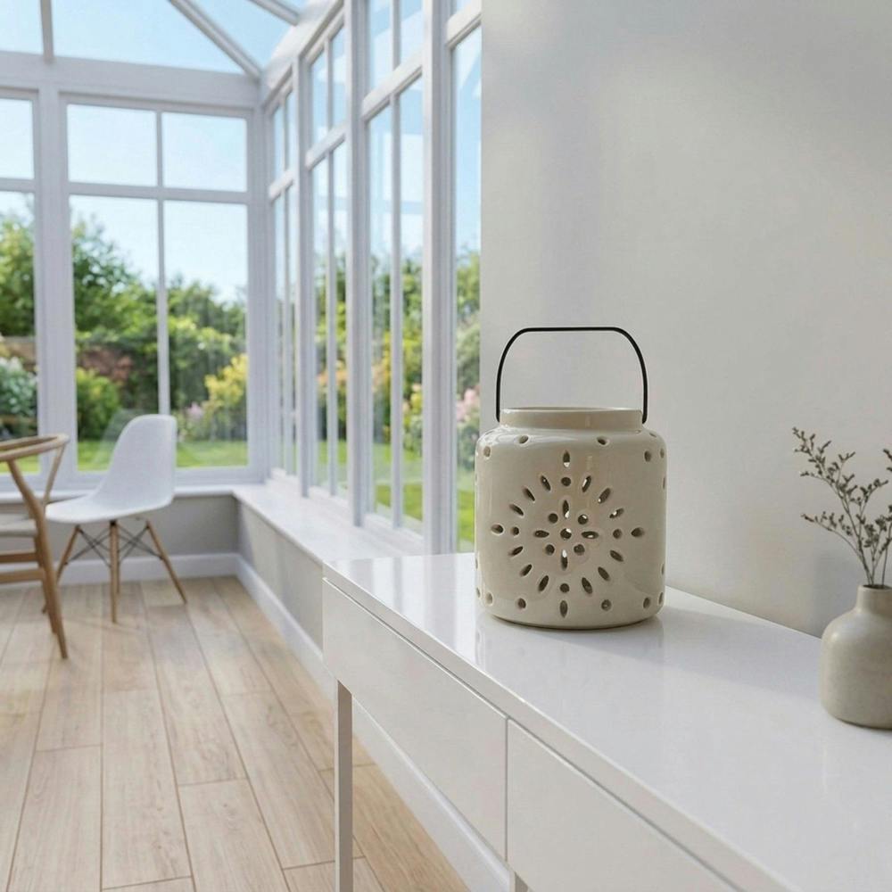 Garden Greatness Maison Intricate Pattern Ceramic Lantern