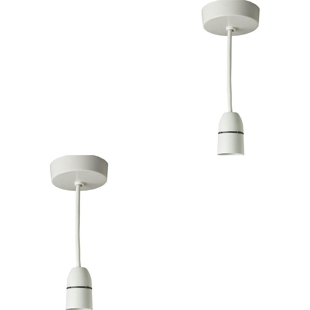 2 PACK 6 Inch White Ceiling Rose Pendant Light Bayonet BC Bulb Lamp Shade Holder