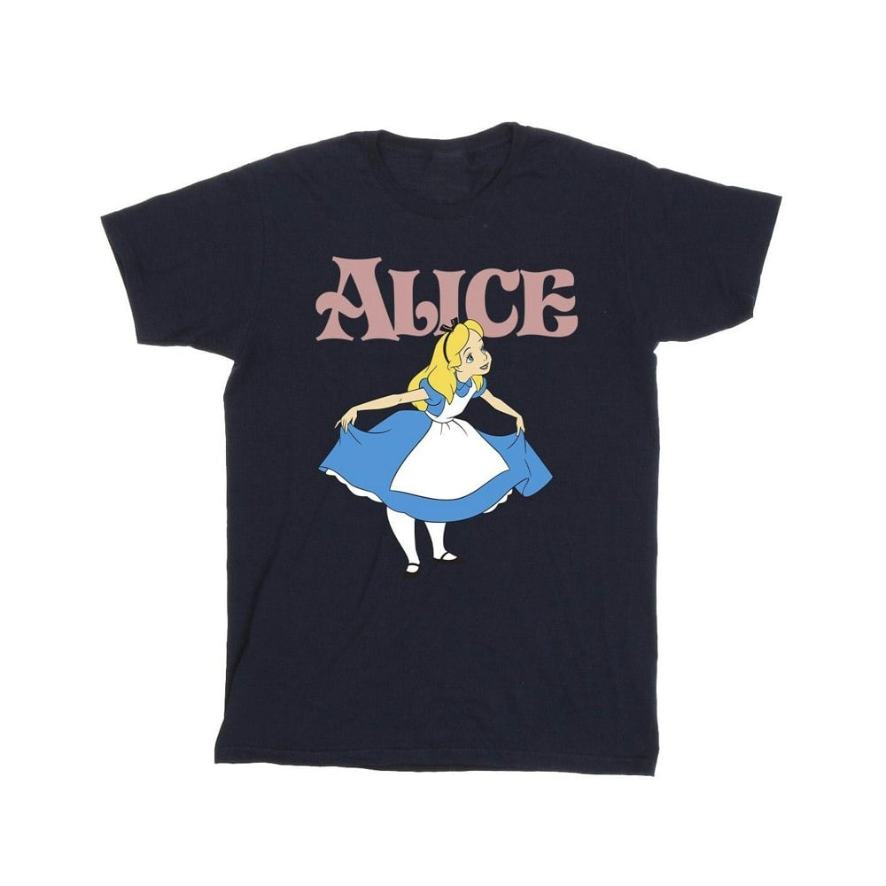 Disney Mens Alice In Wonderland Take A Bow T-Shirt - Navy Blue