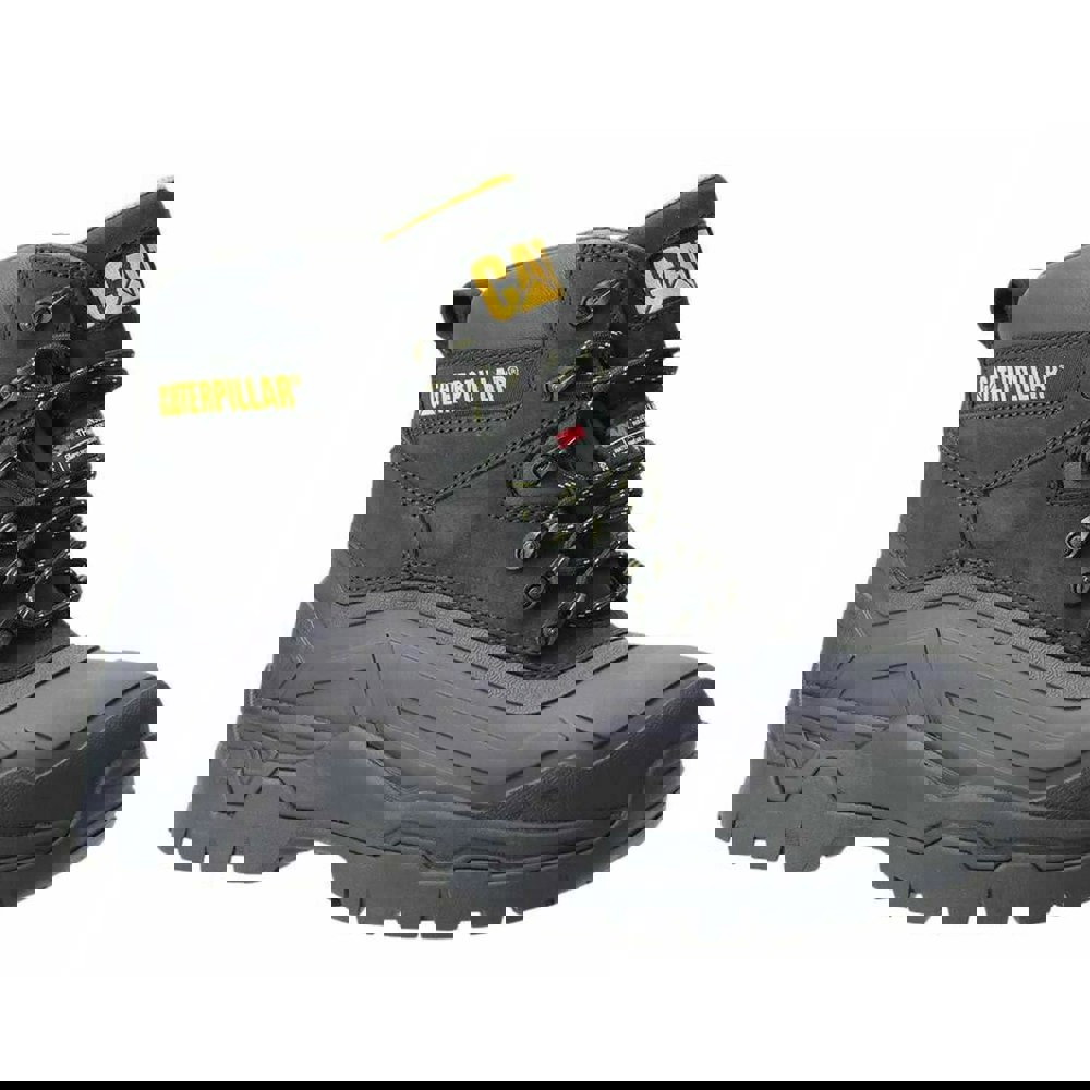 Caterpillar Mens Typhoon SBH Leather Safety Boots - Black/Yellow