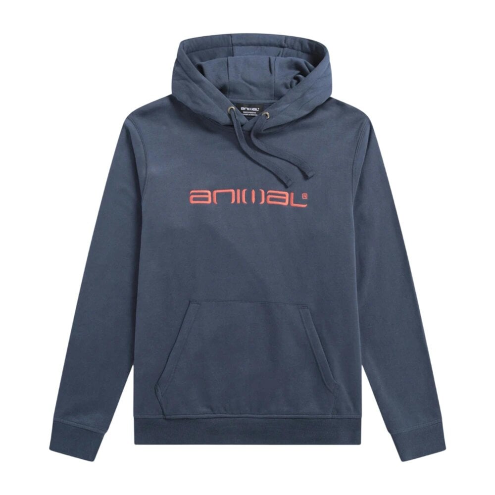 Animal Mens Driver Logo Organic Hoodie - Dark Blue - XS - Dark Blue - 100% Organic Cotton