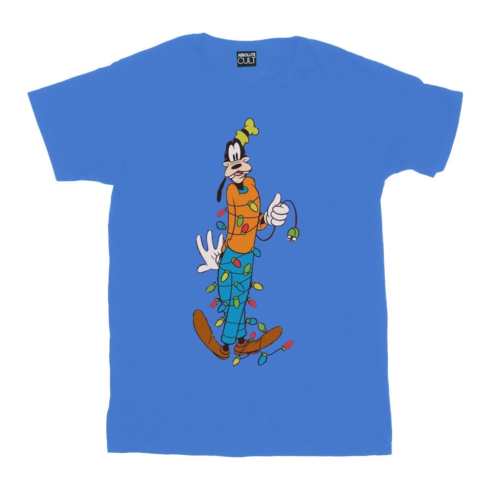 Disney Mens Goofy Christmas Lights T-Shirt - Royal Blue