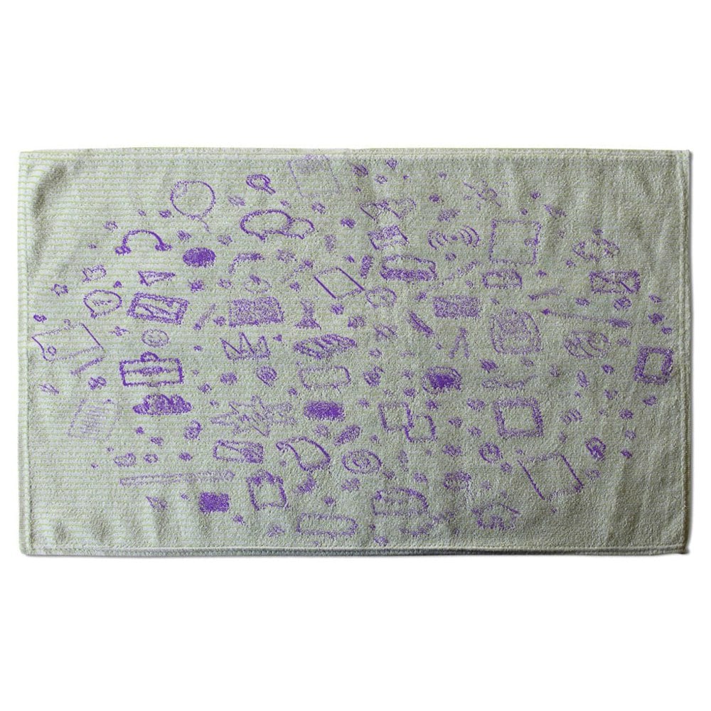 Benjamin Tate Design Abstract line pattern with school supplies (Bath Towel)