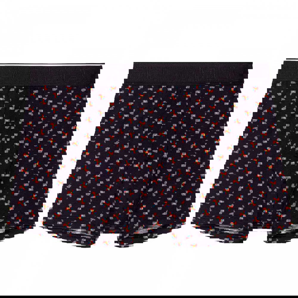 Hom Romeo Cotton Modal Boxer Brief, Black Print