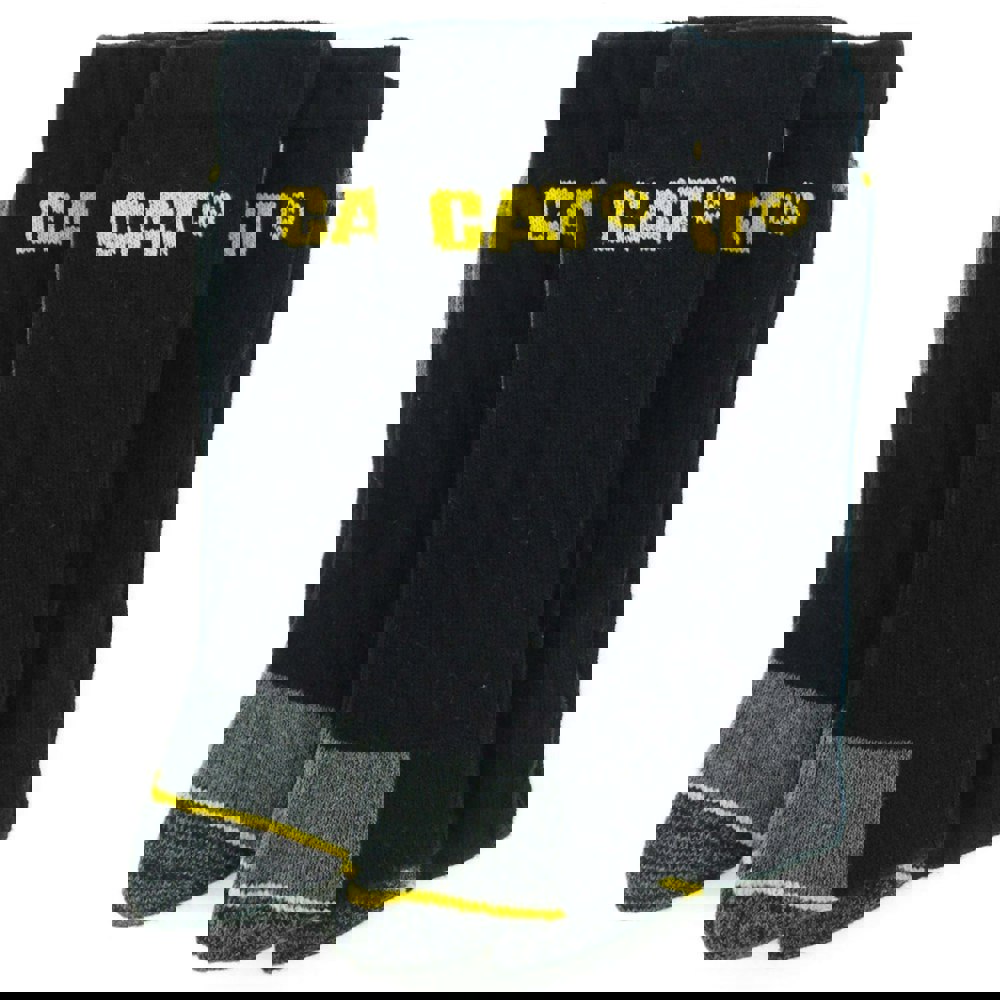 Caterpillar Crew Work Sock - 3 Pair Pack / Mens Socks - Black