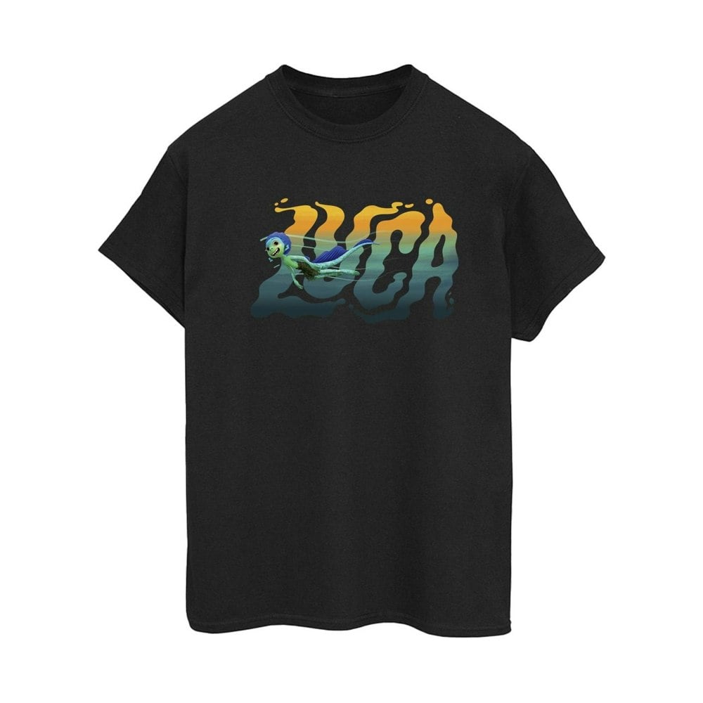 Disney Womens/Ladies Luca Swim Cotton Boyfriend T-Shirt - Black